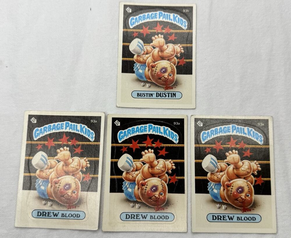 1986 Garbage Pail Kids Lot of 4 Bustin' Dustin Drew Cards Original Series Raw